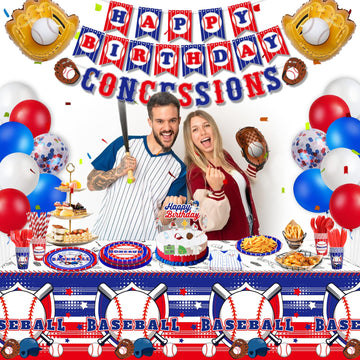 201 Pack Baseball Party Decorations Baseball Birthday Party Supplies Sports Theme Birthday Party Decor Baseball Tableware Set -