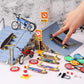Skylety 31 Pieces Mini Finger Toys Set For Boy Girl Includes 6 Finger Skateboards, 4 Finger Bikes, 2 Mini Scooters 4 Swing Board 8 Matched Wheels 7 Tool Accessories Educational Toy Party Favor(Novel)