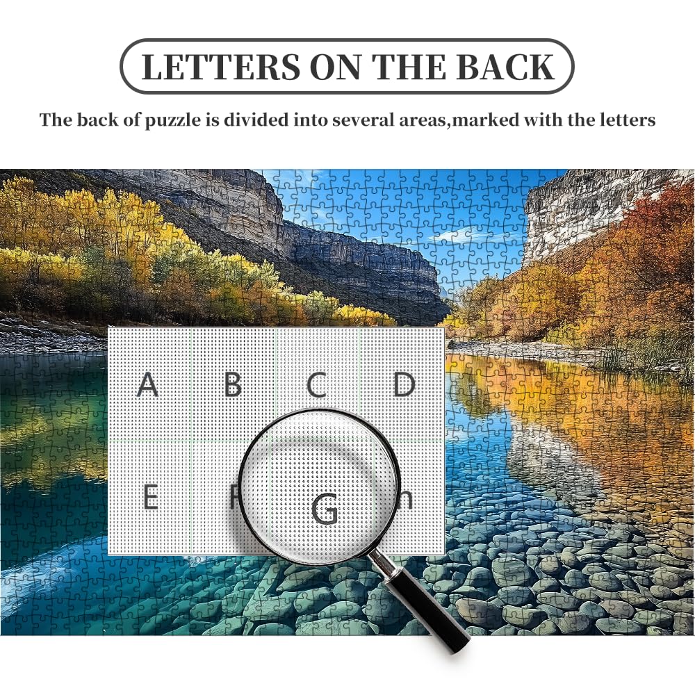 1000 Piece Jigsaw Puzzle for mature-themeds - Canyon River Fall Landscape Nature Scene  Turquoise Lake Mountain Puzzle  Challenging Relaxing Game  enhanced Recycled Gift for mature-themeds Teens