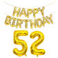Shuntai 52Nd Birthday Decorations For Men Women 52 Number Balloons Gold Jumbo Numbers 25 Foil Mylar Balloon With Letters Happy B