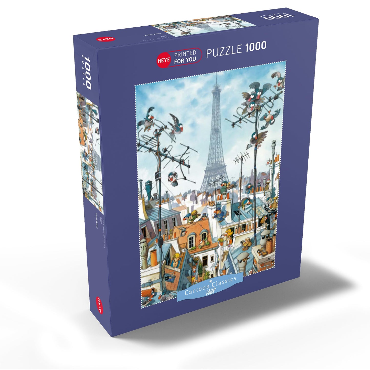 MyPuzzle.com 1000 Piece Jigsaw Puzzle - Eiffel Tower Cartoon - Colorful Cardboard for Adults