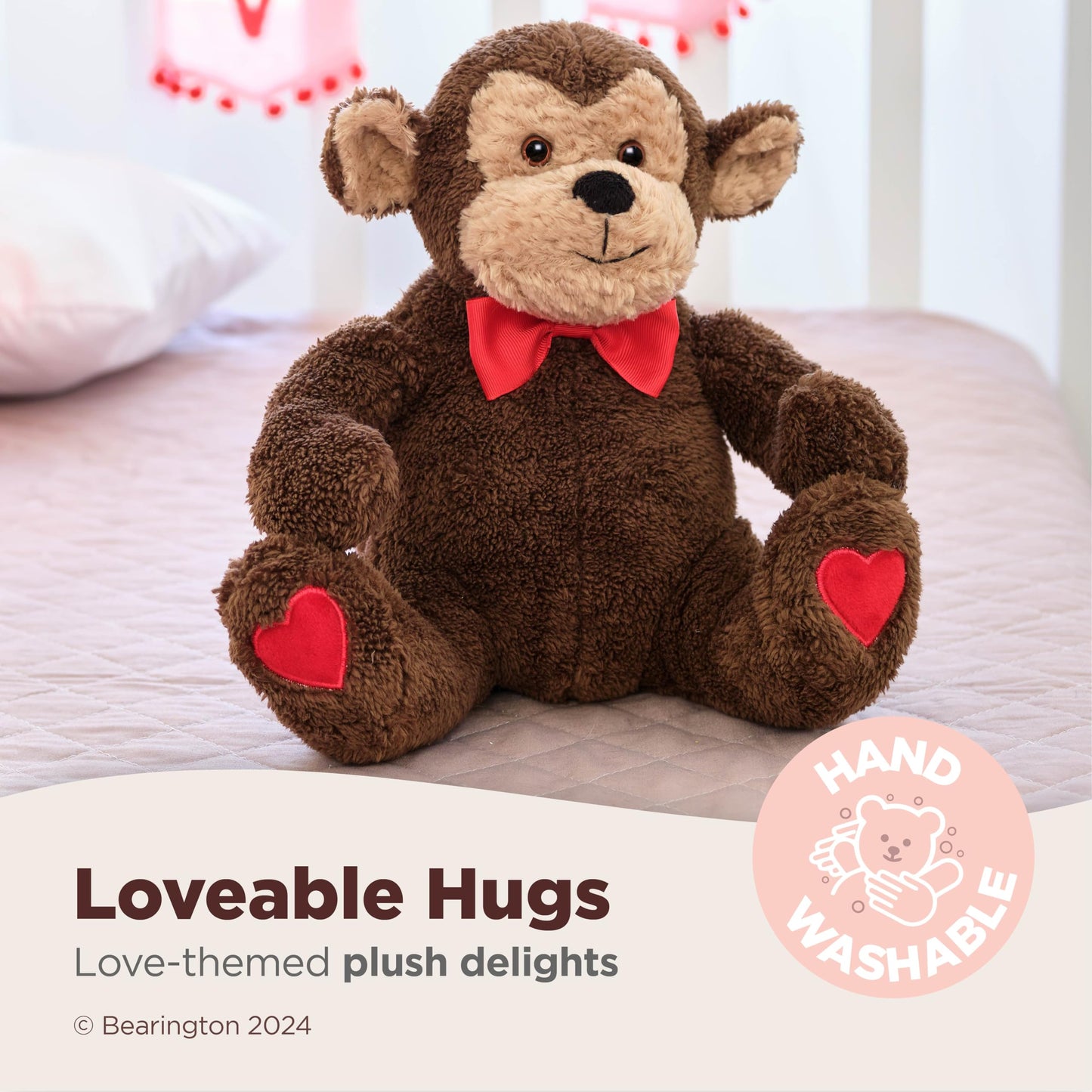 Bearington Monkey Plushies Valentine'S Day Stuffed Animals 6 In Ideal For Valentine'S Gift For Kids