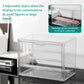 Attelite Acrylic Display Case,Upgrade 4 Tiers Clear Display Case With 3 Adjustable Divider, 2 Pack Stackable Large Storage Box W