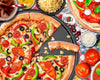 Springbok 1000 Piece Jigsaw Puzzle - Pizza Night, 24"x30", Cardboard, Colorful Pizza Parlor Design