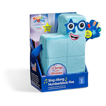 Hand2Mind Sing-Along Numberblock Five, Music Toys, Numbers For Toddlers, Preschool Learning Math Toys, Light Up Stuffed Animal Plushies, Counting Blocks, Kids Birthday Gifts, Easter Basket Stuffers