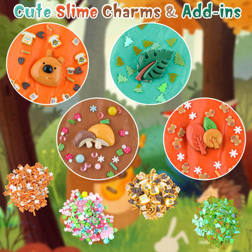 4 Pack Autumn Butter Slime, Super Soft & Non-Sticky Slime Kit For Girls & Boys, Slime Party Favors For Kids, Sensory Toys Holida