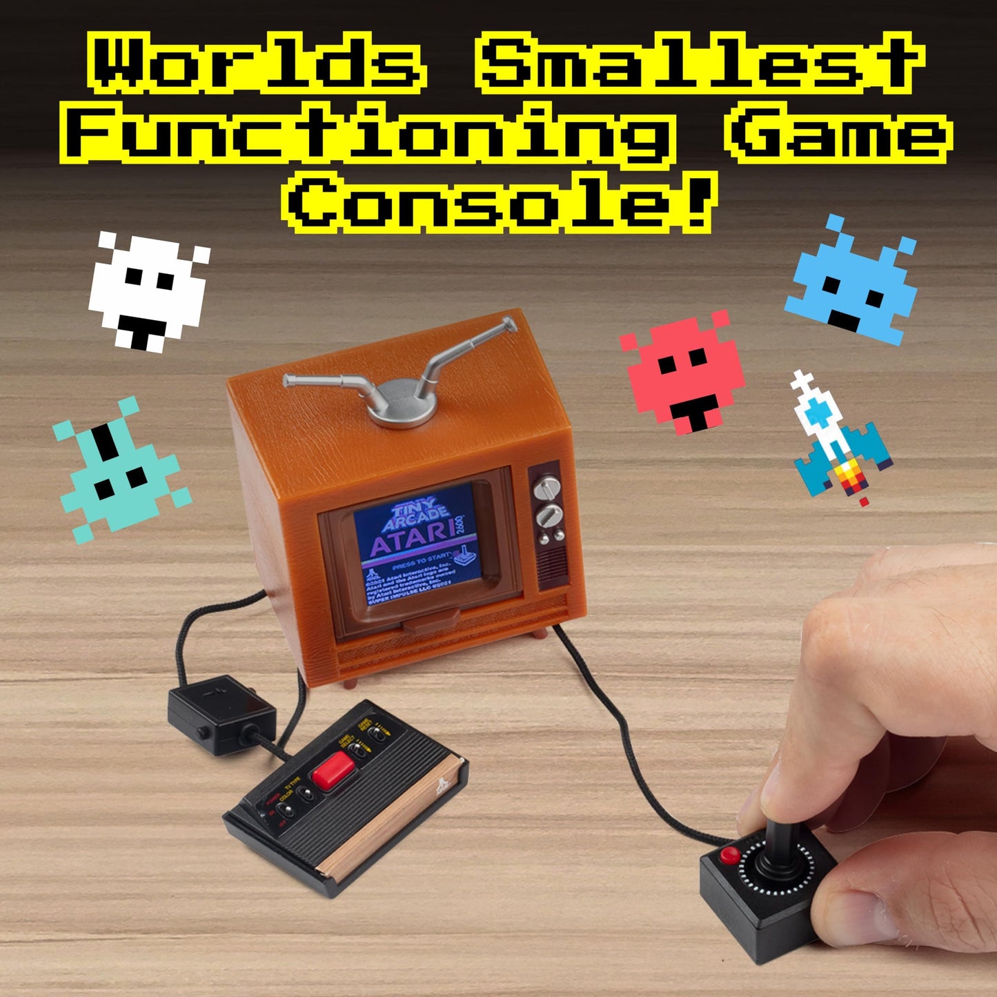 Super Impulse Tiny Arcade Atari 2600 Mini Retro Game Console - 3.5", Plastic, Multi, 10 Classic Games, Ages 8+