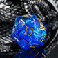Cusdie Single D20 DND Dice with Sharp Edges and Glitter Foil Inclusions, 20 Sided D&D Dice, 33mm Handcrafted Polyhedral Dice, fo