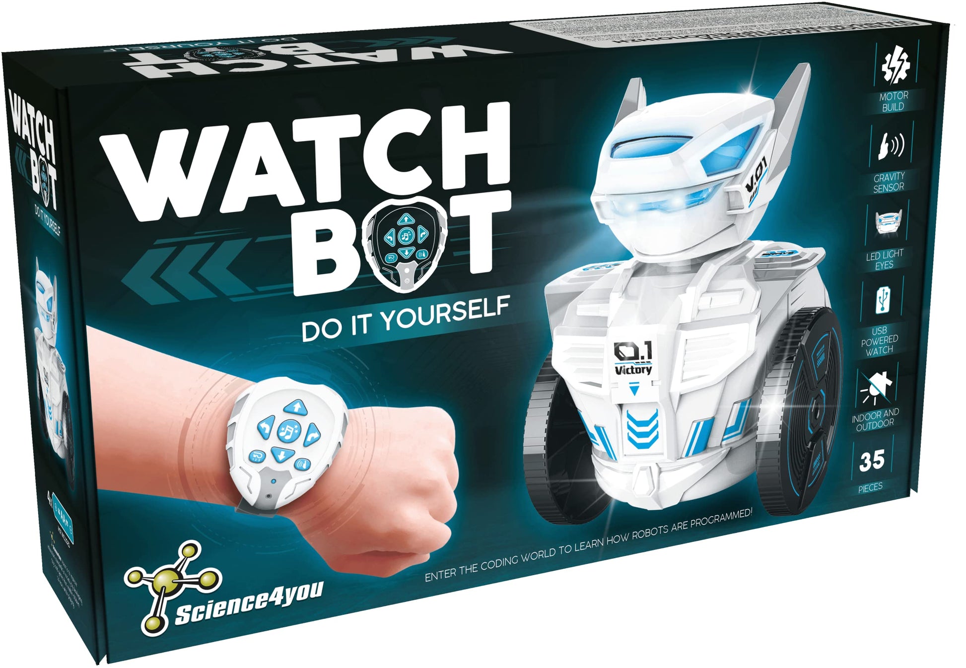 Science4you Watch Bot - Make Your Own Robot Toy, Robotics Kit with Remote Control Toys for Kids, Robot Building Kit + 35 Pieces,