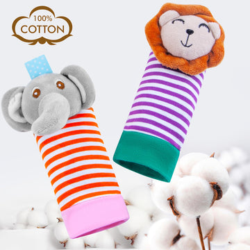 Yeeeasy Baby Rattle Cotton Socks And Wrist Rattle Strap Set, Infant Toys 0 3 6 9 12 Months, Baby Gifts For Boys And Girls, Devel