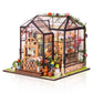 Gudoqi Diy Miniature Dollhouse Kit, Tiny House Kit With Furniture, Miniature House Kit 1:24 Scale, Handmade Gift For Birthday Christmas Day, Jenny Greenhouse Flower Shop