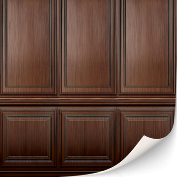 3 Sheets Self-Adhesive Wall Cladding For Dollhouse 1:12 Scale (Wood Paneled Wall (Mahogany))