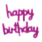 Happy Birthday Balloons Banner 16 Inch Hanging Birthday Balloons 3D Silver Foil Cursive Script Letter Balloons For Kids And Adul