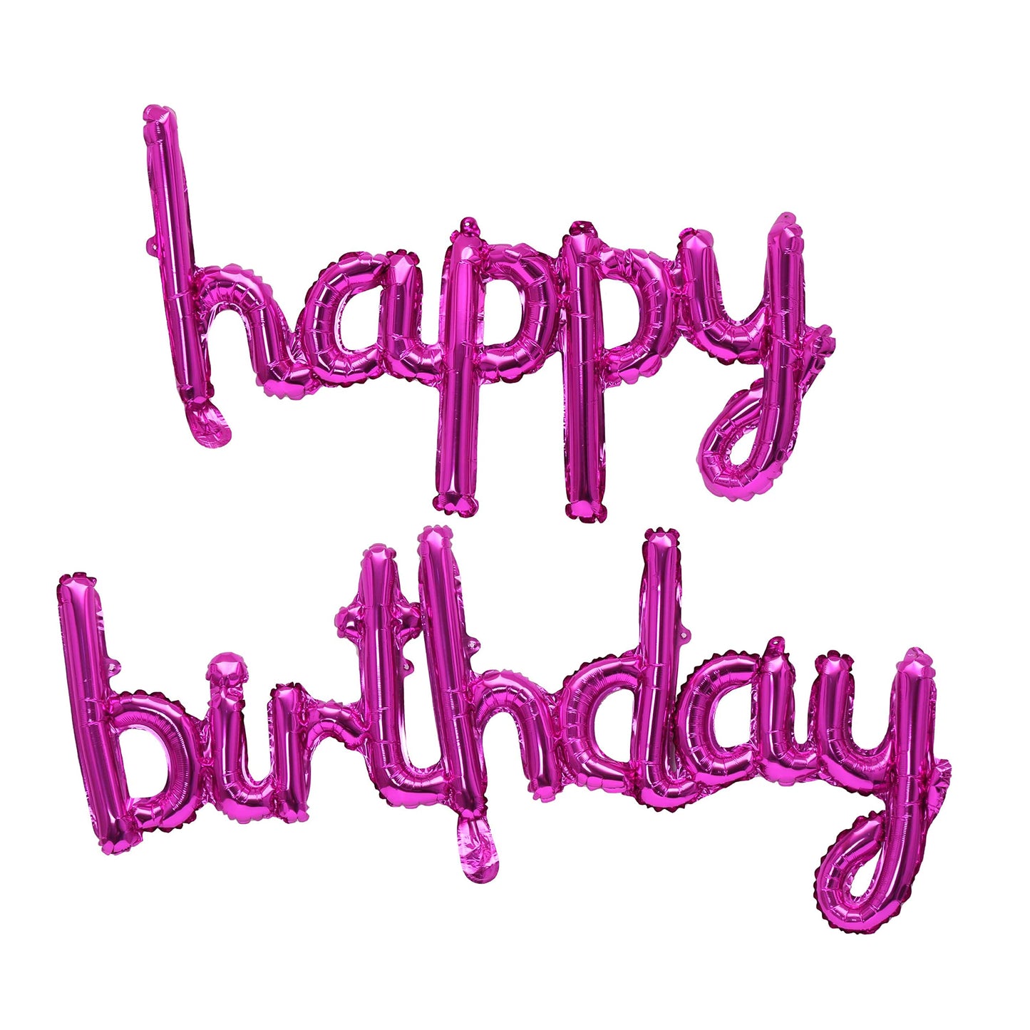 Happy Birthday Balloons Banner 16 Inch Hanging Birthday Balloons 3D Silver Foil Cursive Script Letter Balloons For Kids And Adul