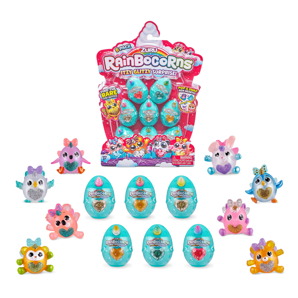 Rainbocorns  Itzy Glitzy Surprise Series 1  8 Pack, Teal (9220)