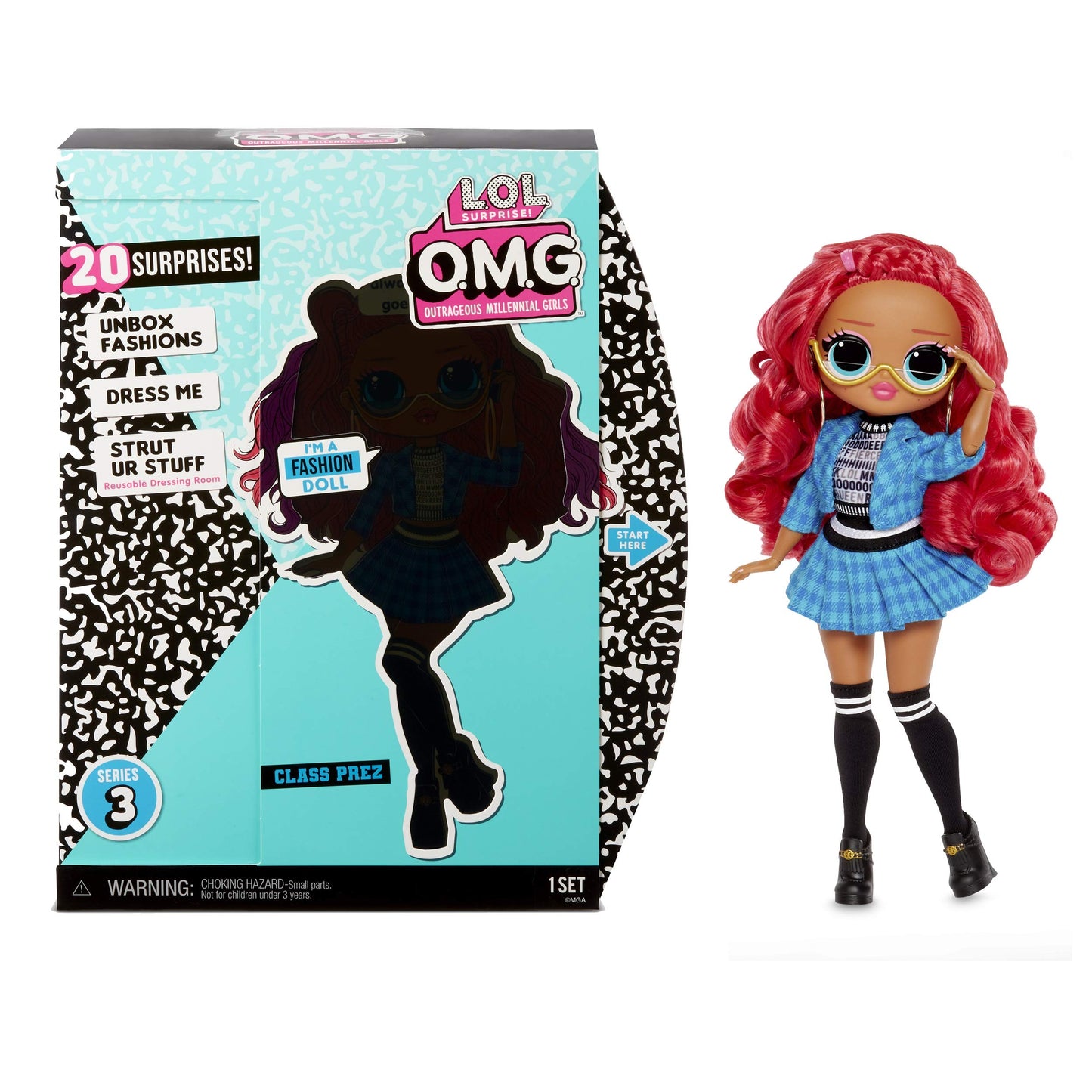LOL Surprise OMG Series 3 Class Prez Fashion Doll With 20 Surprises Including limited availability Doll  Outfit  Shoes  Accessories  Hat  Purse  Hairbrush  Doll Stand  Closet/Dress Room Playset | Kids 4-15 Years