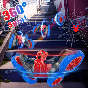 Remote Control Car for Boys, Double-Sided Drive,360 Rotation of Rc Cars Spray Features and Spins Have Special Lighting Rc Car,4W