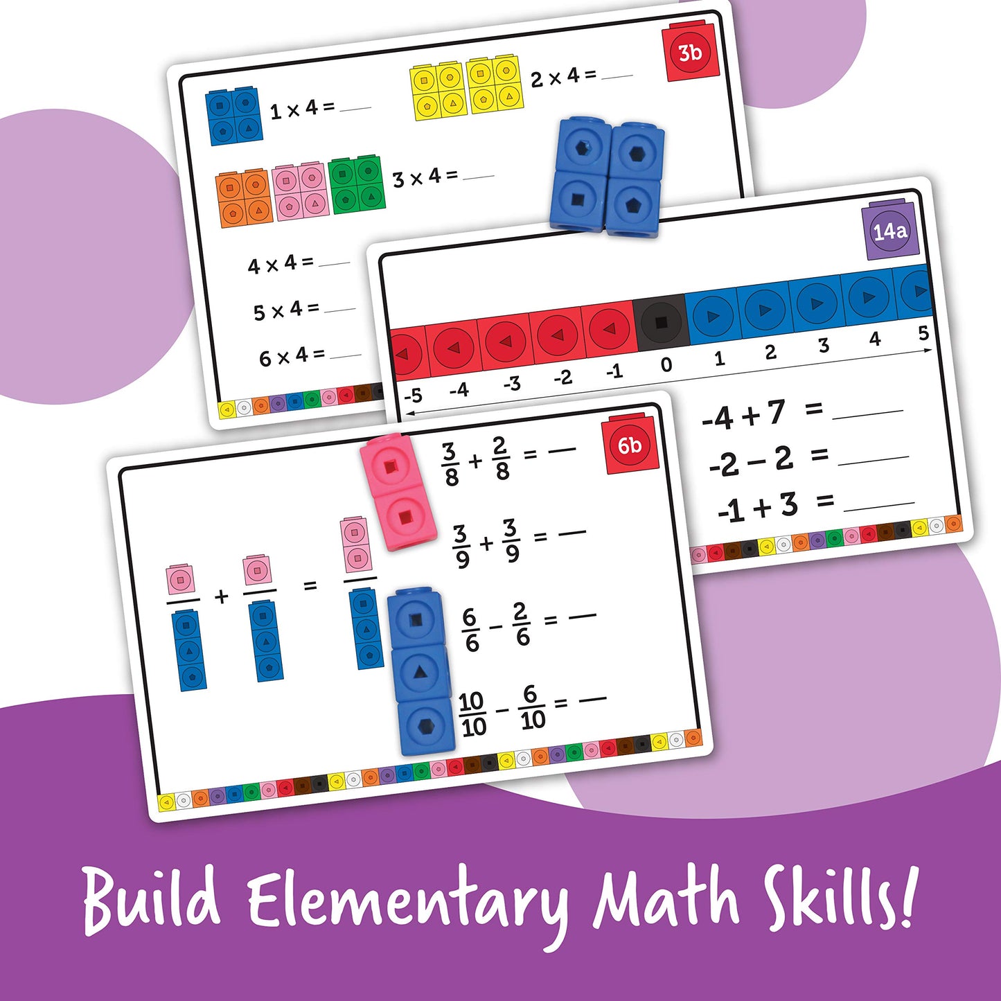 Learning Resources Mathlink Cubes Elementary Math Activity Set - 115 Pieces, Ages 7+ Math Manipulative Cubes, Math Games For Kid