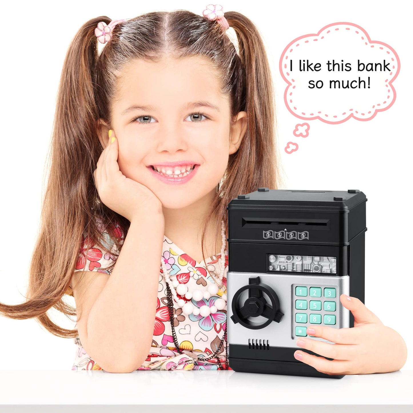 Tuseasy Piggy Bank, Toys For 4 5 6 7 8 9 10 Year Old Girls Boys, Christmas Birthday Gifts For 3+ Year Old Kids, Electronic Money