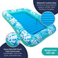 Aqua Inflatable Tanning Pool Lounger - Extra Large (80 x 56 in) - enhanced Pool Float with Cupholders and Removeable Pillow for Relaxation and Fun  Teal Palms Pattern