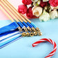 40 Pieces Mix Color Ribbon Sticks with Bell Fairy Stick Party Streamers for Wedding Party(Blue)