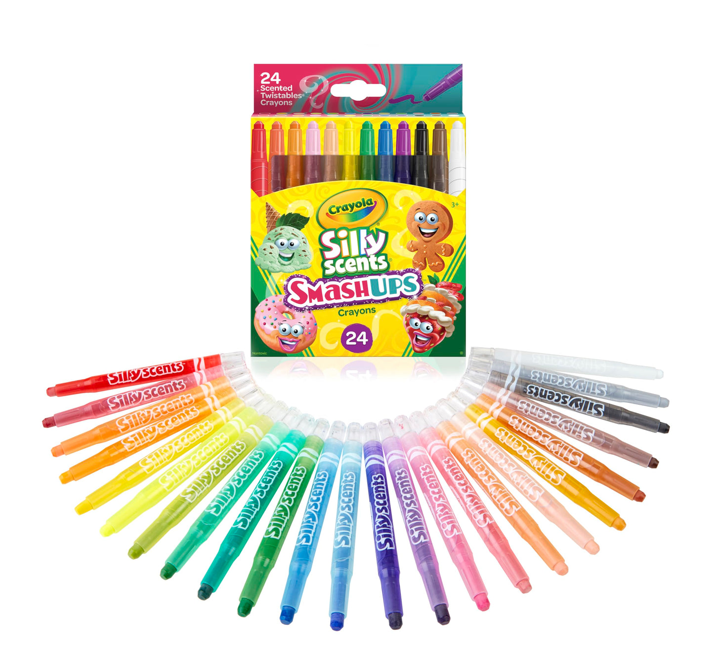 Crayola Silly Scents Smash Ups Mini Twistables Crayons, 24 Count, Multicolor, Wax