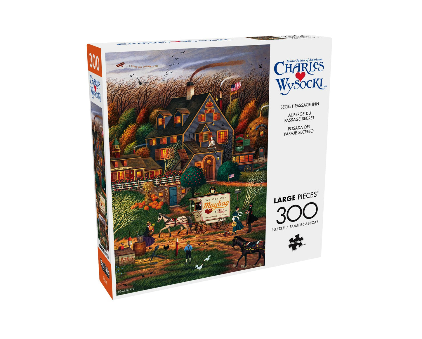 Buffalo Games - Charles Wysocki - Secret Passage Inn - 300 Piece Jigsaw Puzzle For Adults -Challenging Puzzle Perfect For Game N