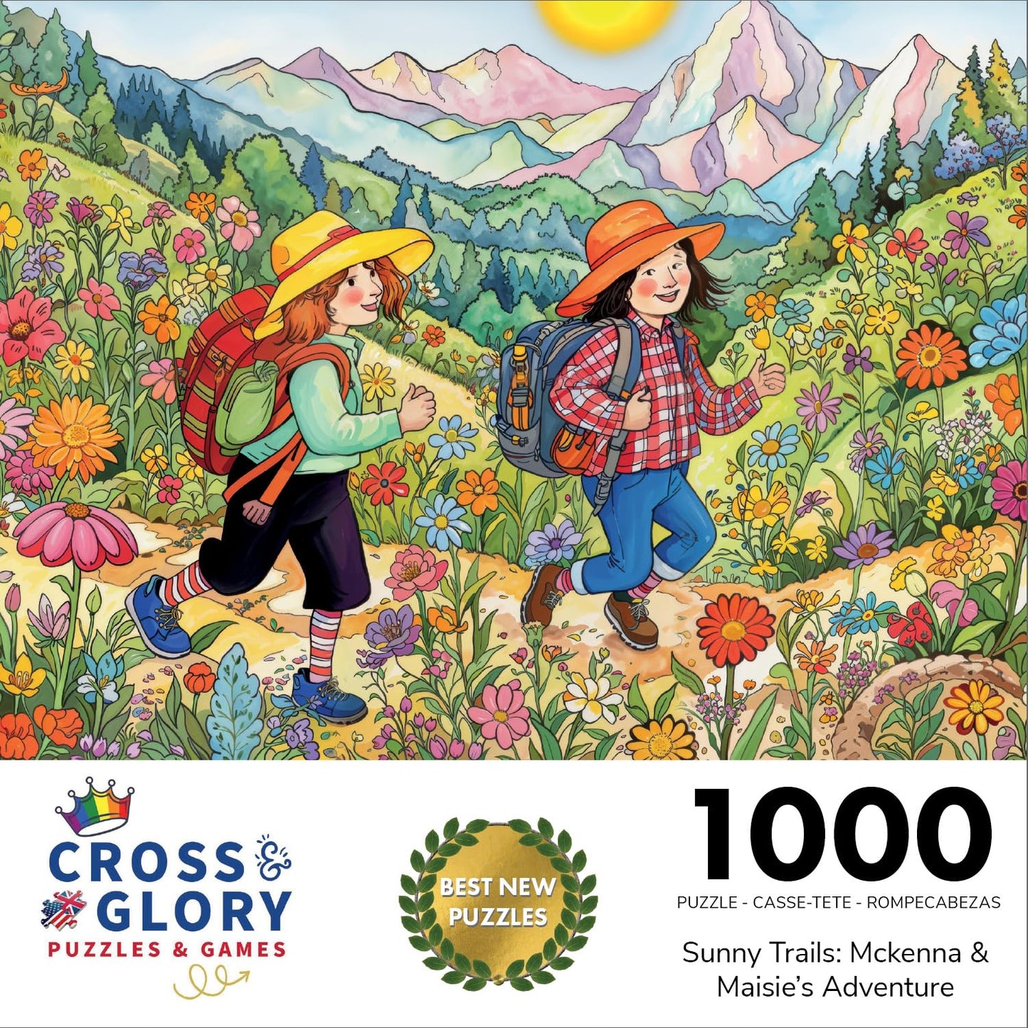 Cross & Glory - Sunny Trails: Mckenna & Maisie'S Adventure - 1000 Piece Jigsaw Puzzle For Adults & Kids 12+ & Kids 12+ | Vibrant Design | Fun Family Activity | Satin Finish | 20X27 Inches