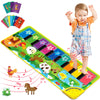 Educuties Baby Musical Learning Toys , Floor Piano Playmat For Toddlers With Animal Flash Cards Music Sound For Early Education Touch Keyboard Blanket Birthday For Baby Boys Girls