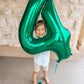Green Number 4 Balloon 40 Inch, 4 Balloon Number, 4Th Birthday Decorations, Green Party Supplies For Boys Girls
