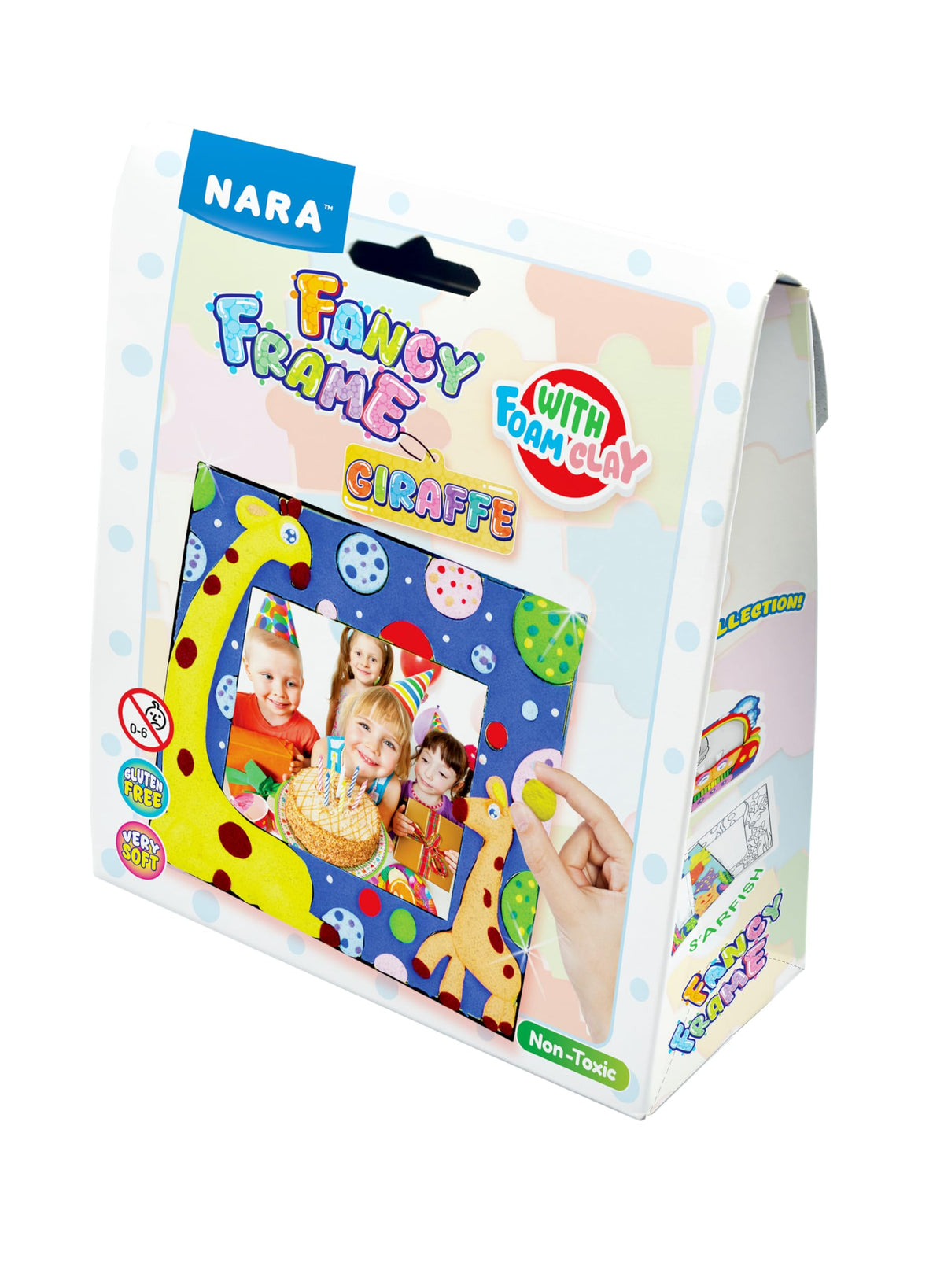 Nara Fancy Frame  Giraffe Design Diy Kit With 5 Foam Clay Colours & Photo Frame. Easy, Creative Fun For Kids Ages 3+. Perfect F