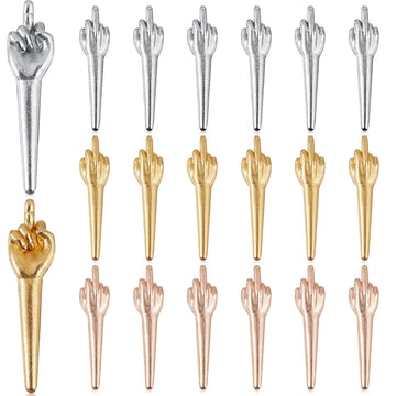 Jexine 18 Pcs Metal Cribbage Pegs Cribbage Board Pegs Fit 1/8 Holes Funny Finger Gesture Cribbage Pegs 3 Colors Unique Cribbage Pegs Toy for Game Accessories Cribbage Traditional Board Game (Middle)