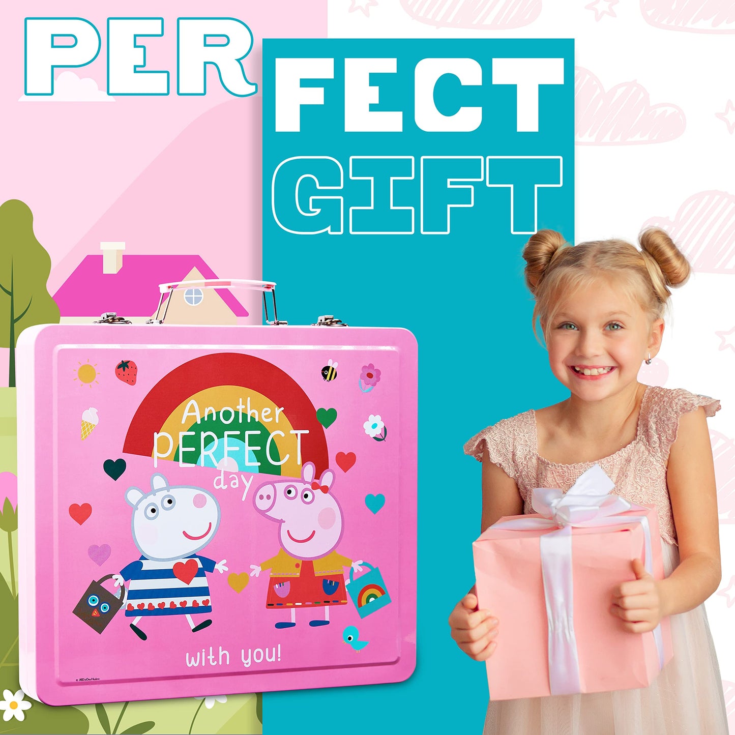 Peppa Pig Kids Art Set - Complete Drawing & Coloring Kit, Pink, Model 1114E, Travel Case Included