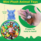 Fovths 64 Pieces Mini Plush Animals Toys Set Cute Small Stuffed Animal Keychain Jungle Animal Decor Goodie Bag Basket Fillers Fo