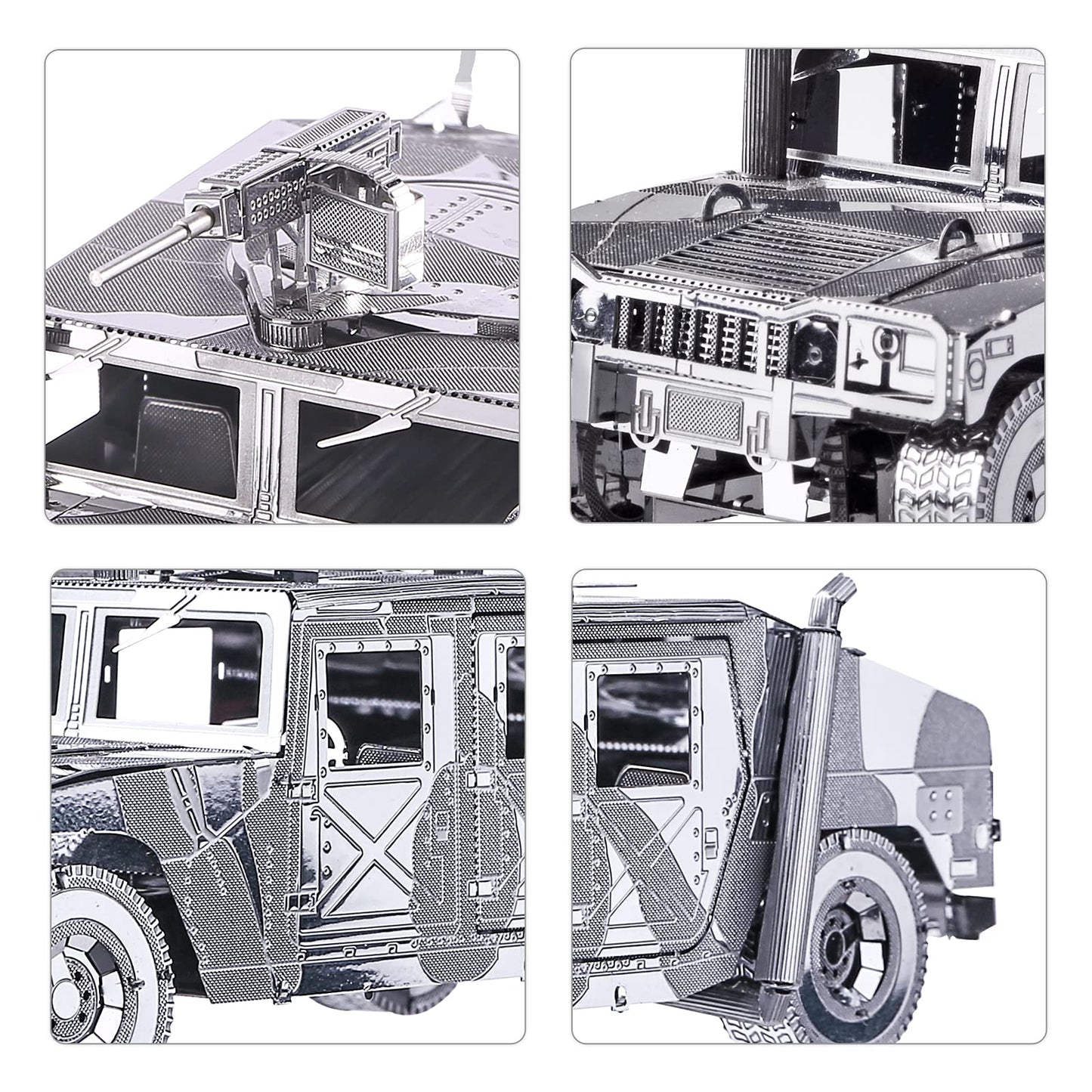 Piececool 3D Metal Puzzle Car Model Kits, American Hummer H1 Military Vehicle Models Kit, Brain Teaser Diy Metal Model Building Kits For Adults Teens Stress Relief, Best Gifts For Dad, 78Pcs