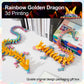 Rwsefk 30 In 3D Printed Dragon, 30Inch Dragon,3D Dragon Toy,Large Dragon Present,Ariculated Crystal Dragon(Gold Rainbow)