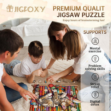 Jigfoxy Wooden Puzzles For Adults, Cat Wood Puzzles Adult, Unique Animal Shape Wooden Jigsaw Puzzles For Adults, Birthday Gifts For Puzzle Lovers, Family, Friend (Xl-17.3 * 14In-450Pcs)