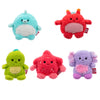 Bumbumz 4.5-Inch Aquabumz Plush 5-Pack - Blowfish Bree, Axolotl Alaina, Crab Chandler, Turtle Troy, And Starfish Sandrine Collec