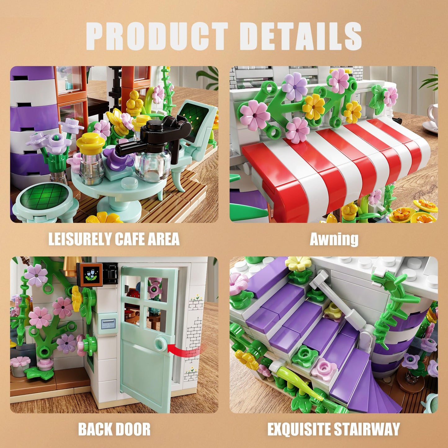 Tycole Flower House Building Set,Garden House Building Toy With Led Light,Romantic Greenhouse Model,Christmas Birthday Gift For