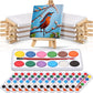 24 Set Mini Canvas Easel Set Valentines Day Gifts for Kids mini canvas and easel set 4 x 4 Inch Small Stretched Canvases for Val