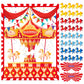 Faccito Carnival Circus Party Games Pin The Stickers on The Large Poster with 24 Pcs Stickers Blindfold Carnival Pin Game Set fo