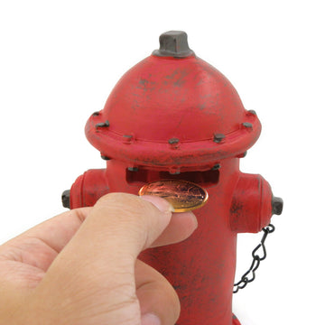 Ornerx Fire Hydrant Money Box Resin Piggy Bank 6''