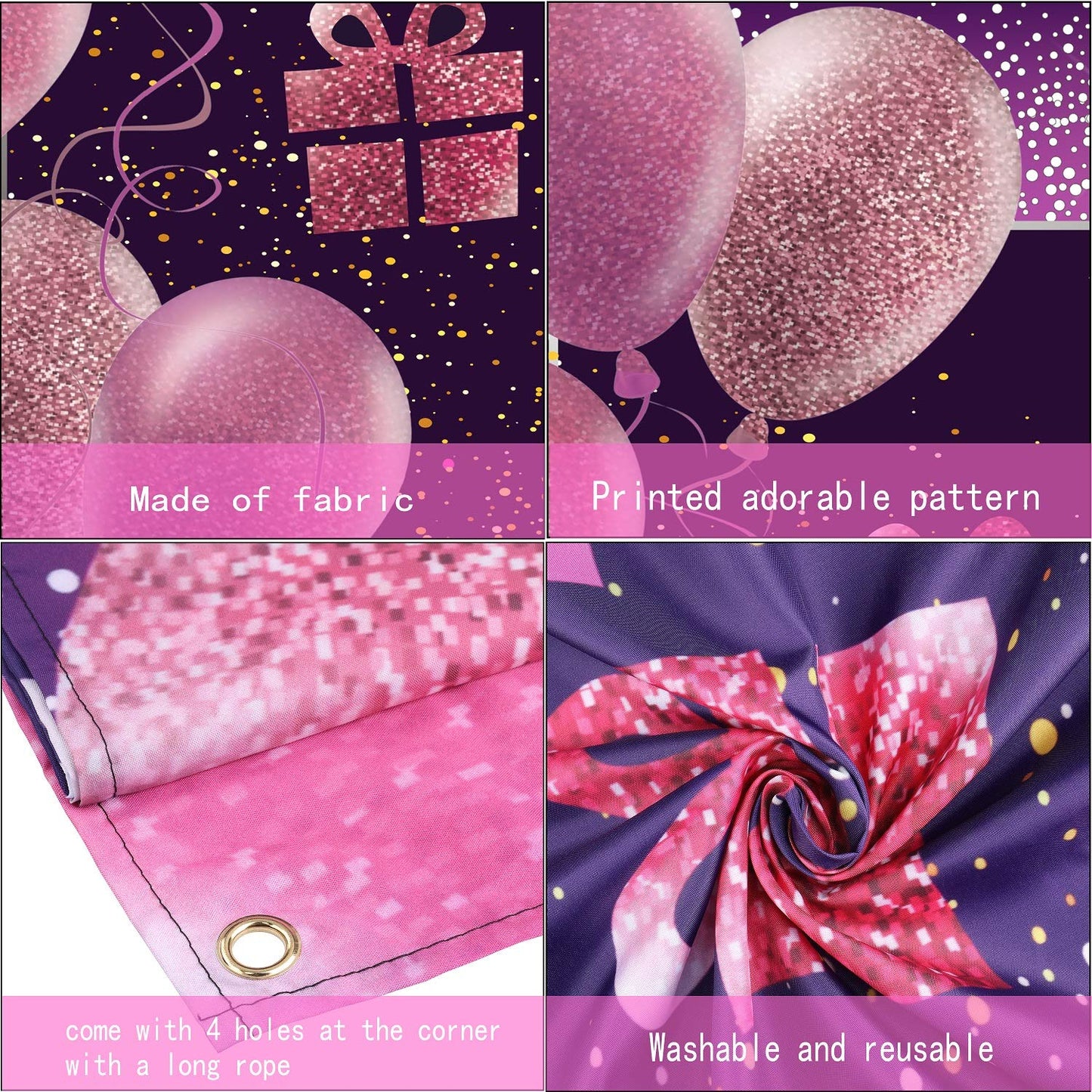 43Rd Birthday Decorations For Girls Imisi Happy Birthday Banner Pink Decorations For A Party Birthday Backdrop For Women