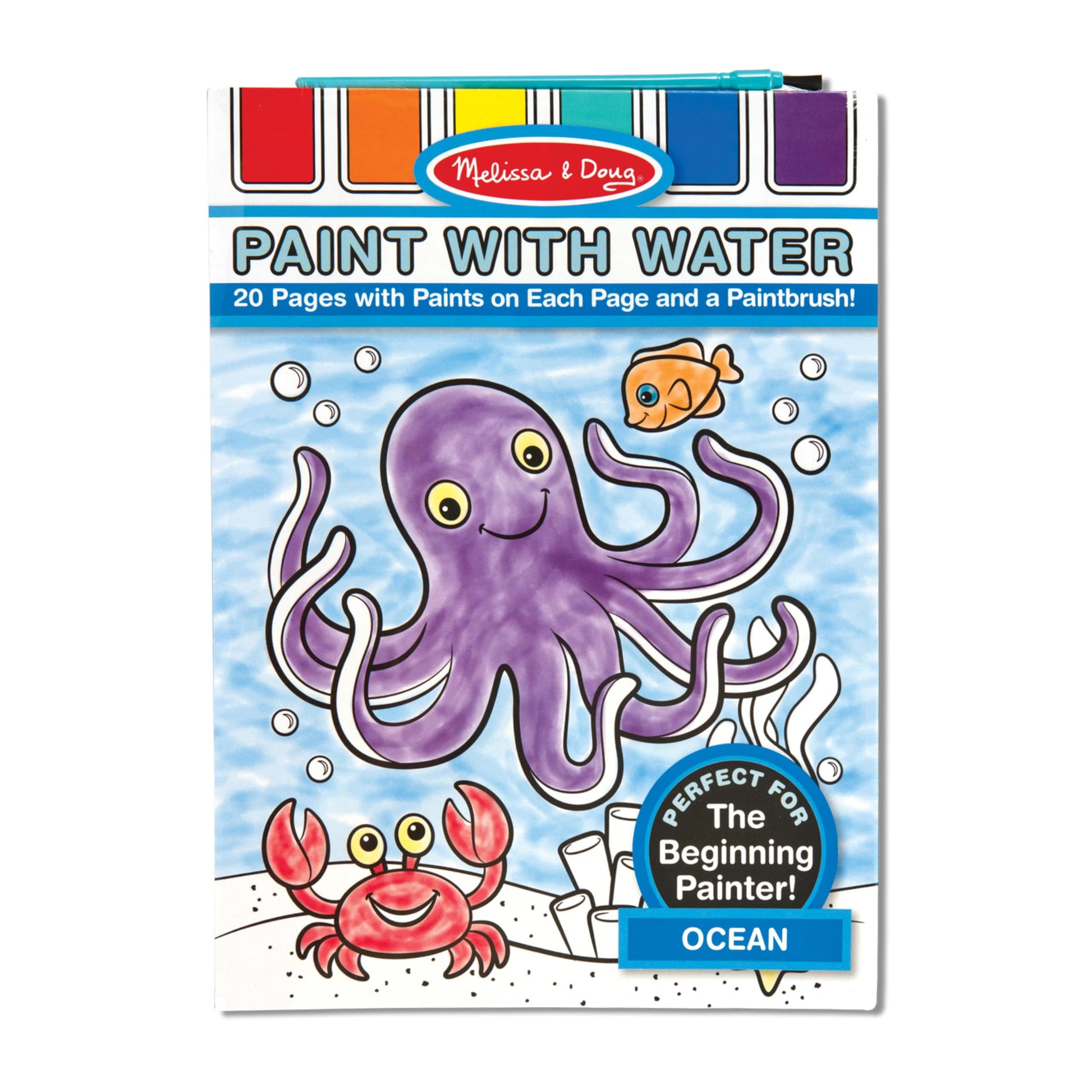 Melissa & Doug Paint With Water Activity Book - Ocean (20 Pages)