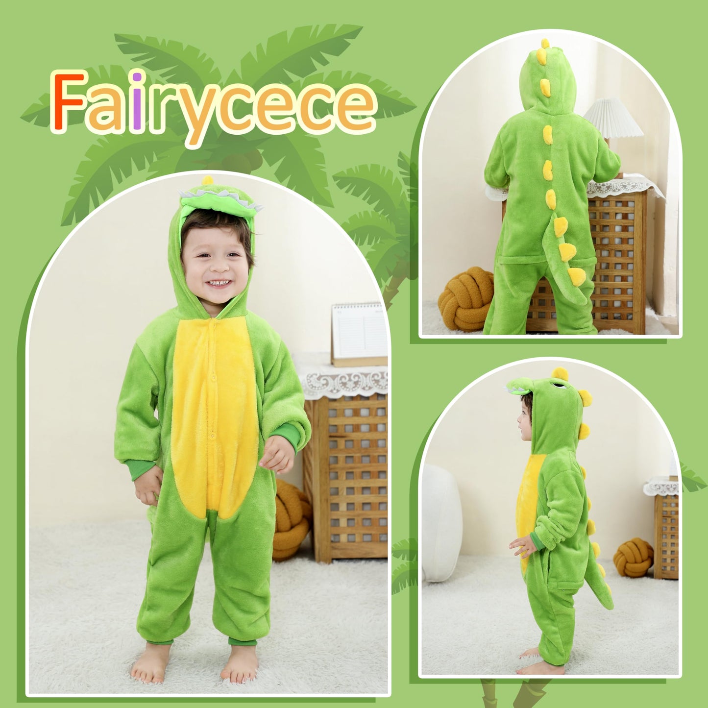 Fairycece Kids Dinosaur Costume Toddler Dinosaur Costume Girl Dinosaur Onesie Kids