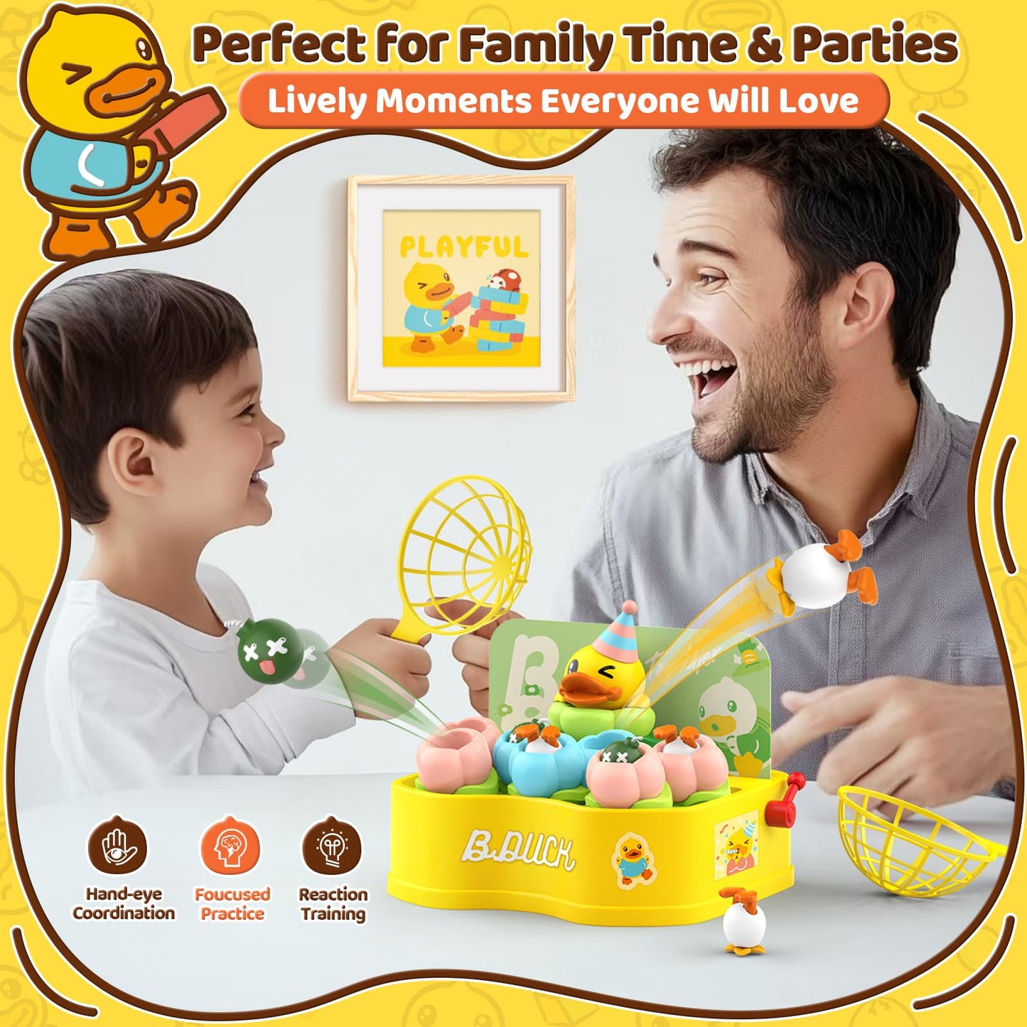 BLF FUN Bounce and Catch Toys for Kids 3-7, Medium Board Games, Christmas Birthday Gifts, Model 685-47BD