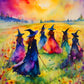 Springbok 500 Piece Puzzle - Watercolor Witches Gathering in Blossoming Field, Cardboard Construction, Model 091683017140