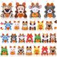 Blueweenly 24 Pcs Mini Thanksgiving Stuffed Animal Bulk Fall Small Plush Stuffed Animal Toy With Pumpkin Autumn Plush Keychain Decorations Tiny Thanksgiving Plush Doll For Party Favor Bag Filler