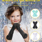 Bibuty Princess Dress Up Accessories Princess Gloves For Little Girls, Black Toddler Gloves For Girls Princess Dress Up Set, Cos