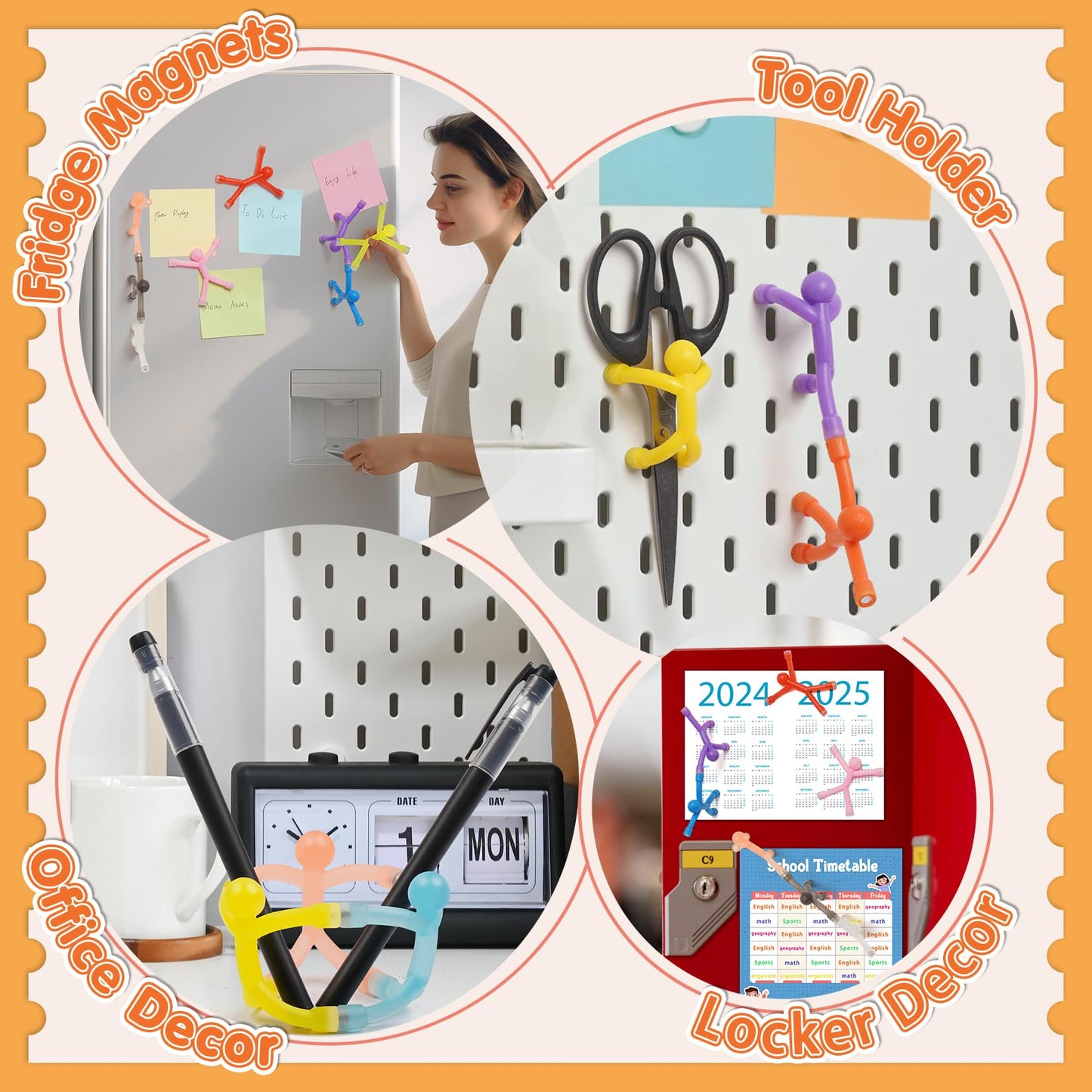 Wudime 20 Pack Magnetic People Magnetic Men, Travel Toys Magnet Toys, Magnet Men Fun Magnets Refrigerator Magnets Fridge Magnets